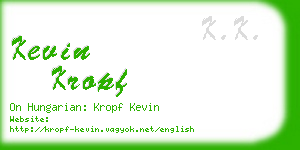 kevin kropf business card